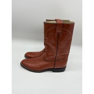 Morgan Miller Mens 6.5 Brown Leather Round Toe Pull On Western Cowboy Boots 8816